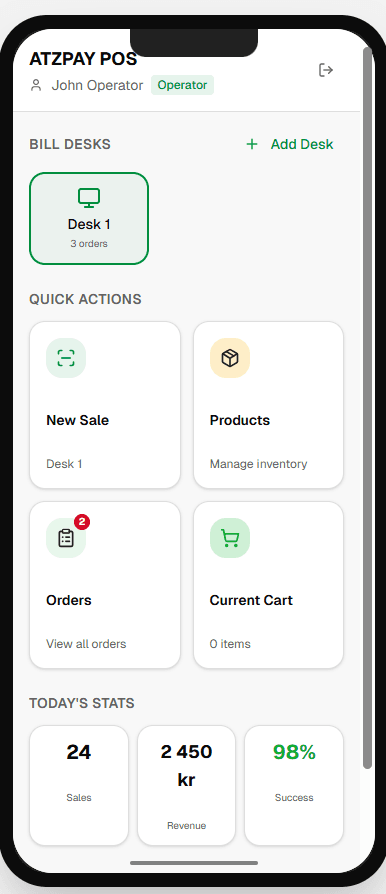 ATZPay Mobile POS Interface